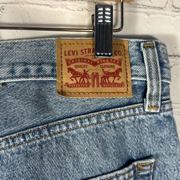 Levis 94 Baggy Distressed Jeans Blue Denim Size 31 Skater Wide Leg Pants - Picture 5 of 12